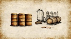 Sketch of an early gin distillery set-up.
