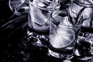 Gin cocktail black and white photo