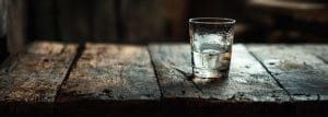 vodka on a wooden table